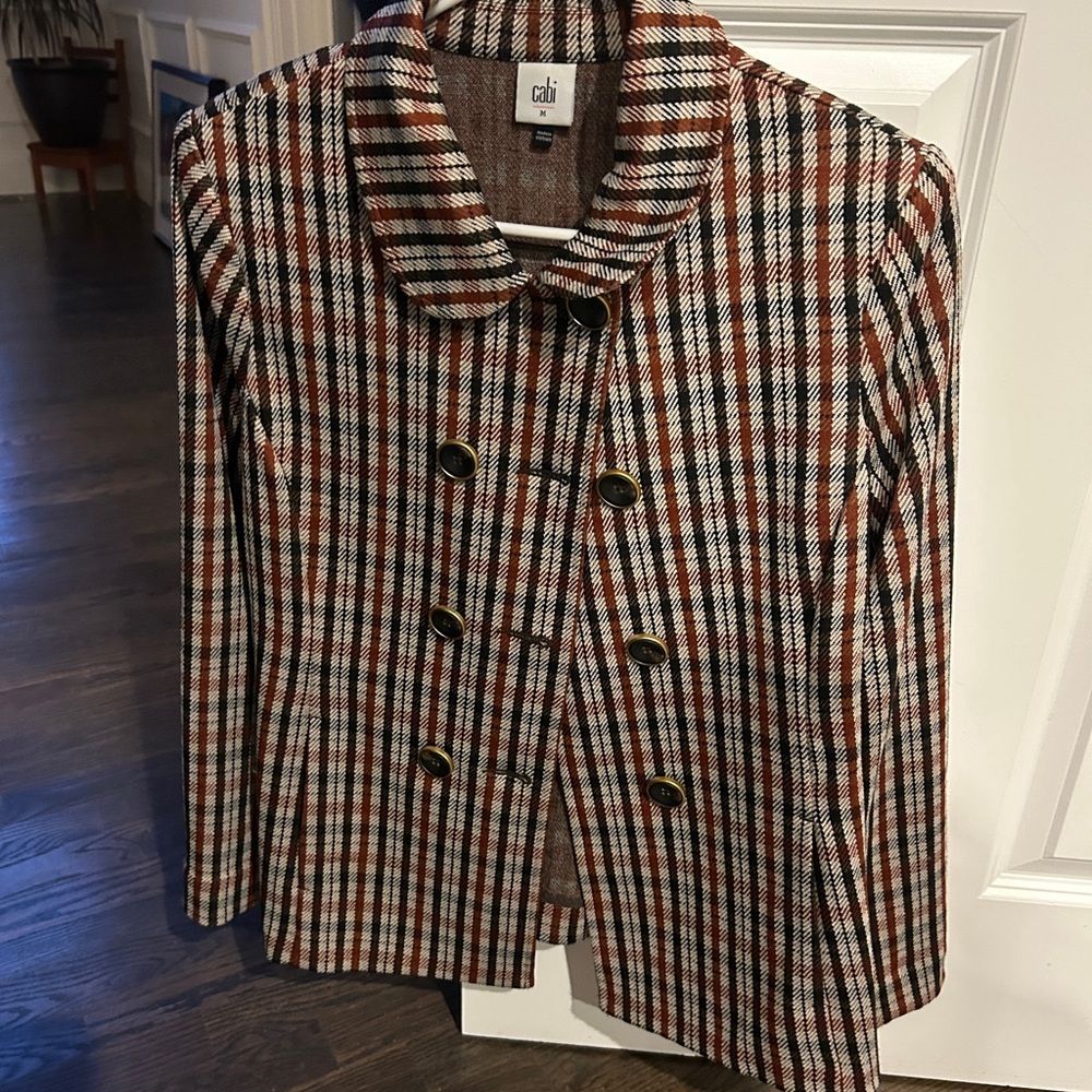 CAbi Style 4118 | Brown Tan Red Jazzy Jacket Blazer | Medium